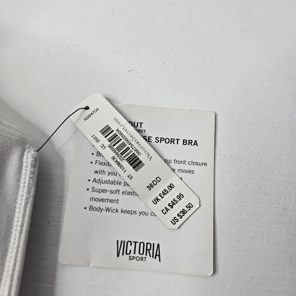 Victoria's Secret White Zip Front Sports Bra - Picture 3 of 8